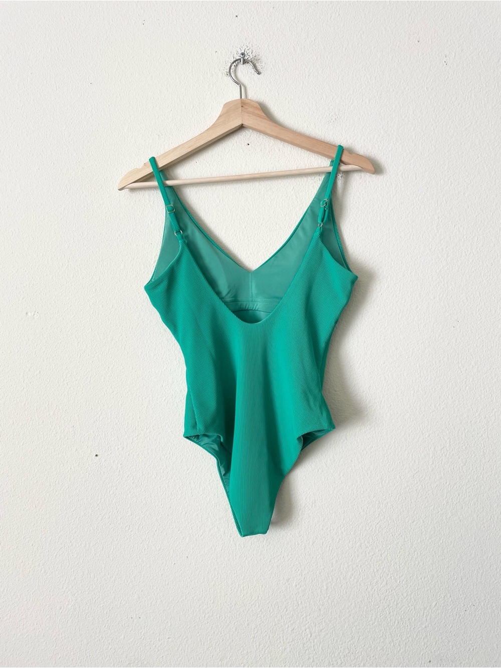 Beach Riot SMALL Reese ribbed one piece swimsuit in Technicolor Green - Picture 5 of 7